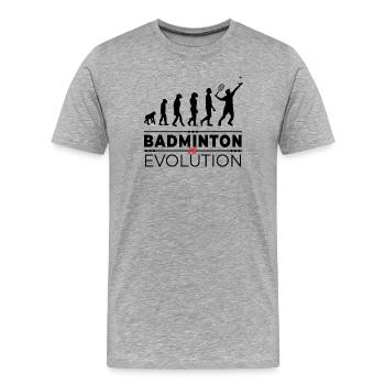Badminton is evolution - Message Humour Parodie - Men's Premium Organic T-Shirt - heather grey - Front - Damien (186cm)