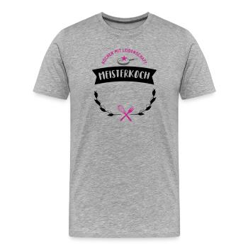 koch sternekoch individualisierbar geschenk bester - Männer Premium Bio T-Shirt - Grau meliert - Vorne - Damien (186cm)