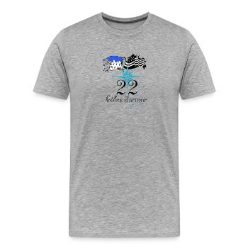 Côtes d'armor - T-shirt bio Premium Homme - gris chiné - Devant - Damien (186cm)