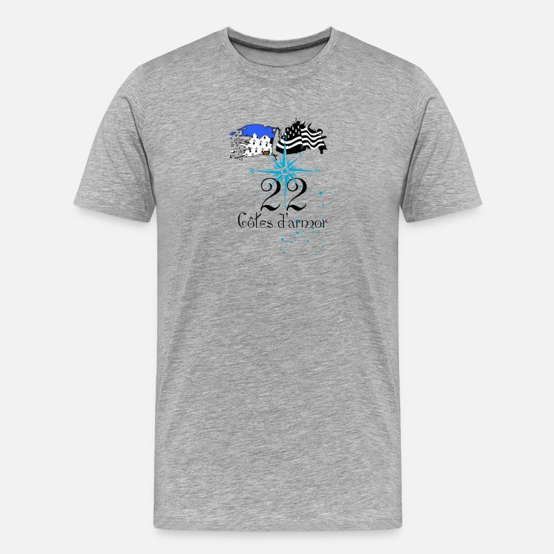 Côtes d'armor - Männer Premium Bio T-Shirt - Grau meliert