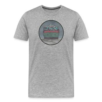 Bateau à conteneurs - T-shirt bio Premium Homme - gris chiné - Devant - Damien (186cm)