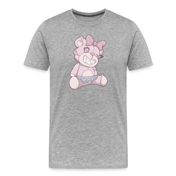 Pastell Gothic Bär - Männer Premium Bio T-Shirt - Grau meliert - Vorne - Damien (186cm)