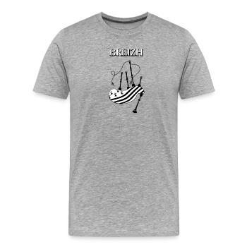 BREIZH - Männer Premium Bio T-Shirt - Grau meliert - Vorne - Damien (186cm)