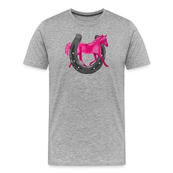 Pony emotion - Men's Premium Organic T-Shirt - heather grey - Front - Damien (186cm)