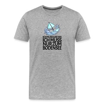 Bodensee - Männer Premium Bio T-Shirt - Grau meliert - Vorne - Damien (186cm)