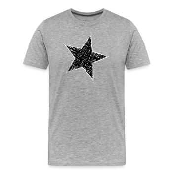 ETOILE. ETOILES. STAR. ETOILES. FÊTE. ANNIVERSAIRE - T-shirt bio Premium Homme - gris chiné - Devant - Damien (186cm)