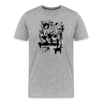 Art - Abstrait - T-shirt bio Premium Homme - gris chiné - Devant - Damien (186cm)
