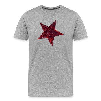 ETOILE. ETOILES. STAR. ETOILES. FÊTE. ANNIVERSAIRE - T-shirt bio Premium Homme - gris chiné - Devant - Damien (186cm)