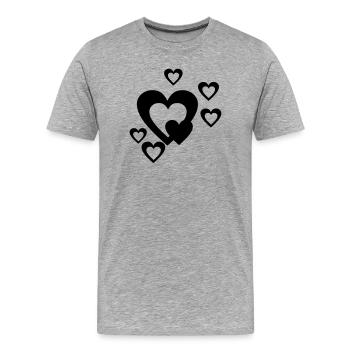 cœur - T-shirt bio Premium Homme - gris chiné - Devant - Damien (186cm)