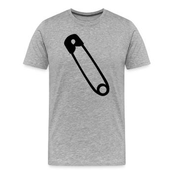 Safety pin - Men's Premium Organic T-Shirt - heather grey - Front - Damien (186cm)
