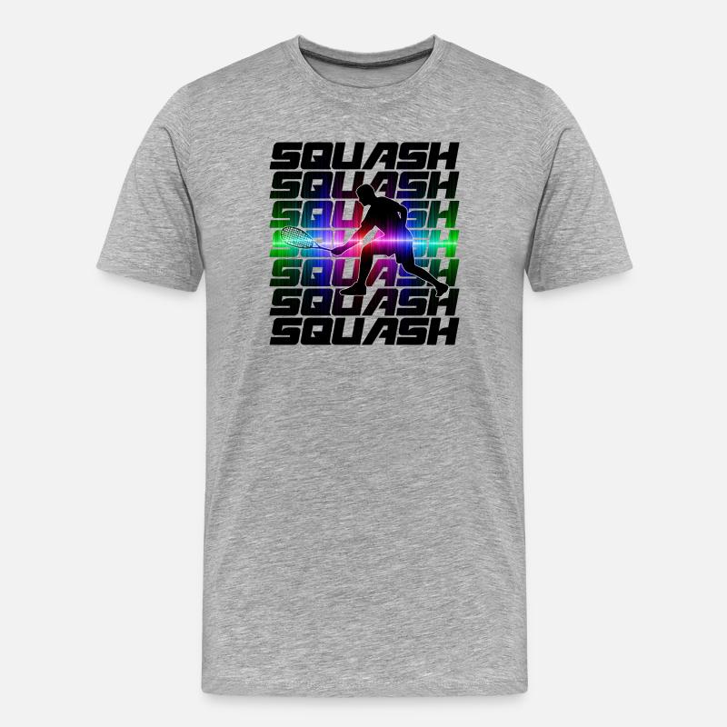 Squash Sport Design - Männer Premium Bio T-Shirt - Grau meliert
