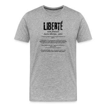 Liberté - T-shirt bio Premium Homme - gris chiné - Devant - Damien (186cm)