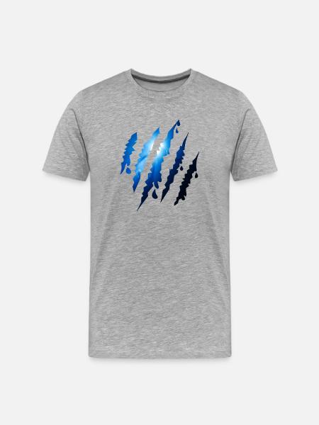 Ozian Scratch Trail Underwater Scratches - Men's Premium Organic T-Shirt - heather grey