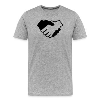 Zeiger schwarz und weiß - Männer Premium Bio T-Shirt - Grau meliert - Vorne - Damien (186cm)