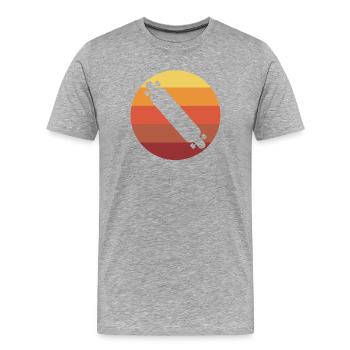 Longboarden Longboard Vintage - Männer Premium Bio T-Shirt - Grau meliert - Vorne - Damien (186cm)