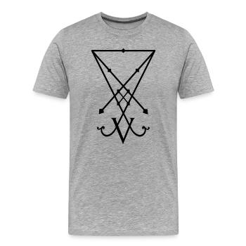 Lucifer Sigil - T-shirt bio Premium Homme - gris chiné - Devant - Damien (186cm)