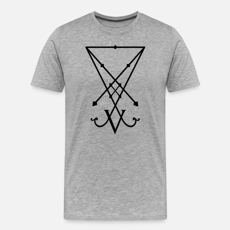 Lucifer Sigil - Männer Premium Bio T-Shirt - Grau meliert