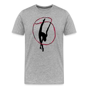 Gymnastique rythmique - T-shirt bio Premium Homme - gris chiné - Devant - Damien (186cm)