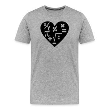 Mathematische Arithmetik - Männer Premium Bio T-Shirt - Grau meliert - Vorne - Damien (186cm)