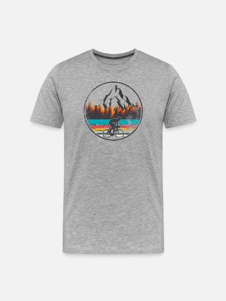 Mountain Trail Cyclist Retro - Men's Premium Organic T-Shirt - heather grey
