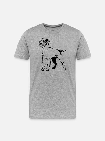 Parson Russell Terrier - T-shirt bio Premium Homme - gris chiné