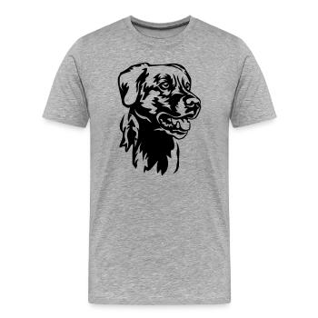 Tête de labrador - T-shirt bio Premium Homme - gris chiné - Devant - Damien (186cm)