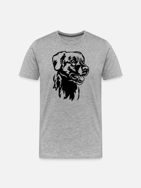 Labrador Head - Men's Premium Organic T-Shirt - heather grey