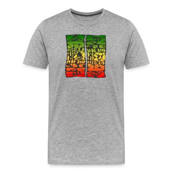 reggae 2907 - Männer Premium Bio T-Shirt - Grau meliert - Vorne - Damien (186cm)