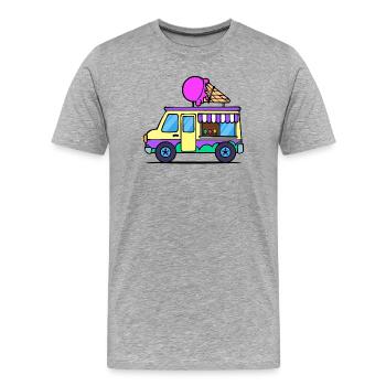 Kids Eiscreme - Männer Premium Bio T-Shirt - Grau meliert - Vorne - Damien (186cm)