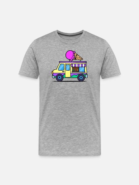 Kids Eiscreme - Männer Premium Bio T-Shirt - Grau meliert