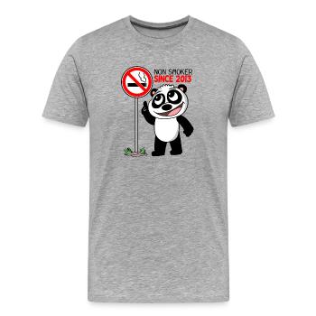 Non-fumeur Depuis 2013 Fumeurs Déclaration Cadeau - T-shirt bio Premium Homme - gris chiné - Devant - Damien (186cm)