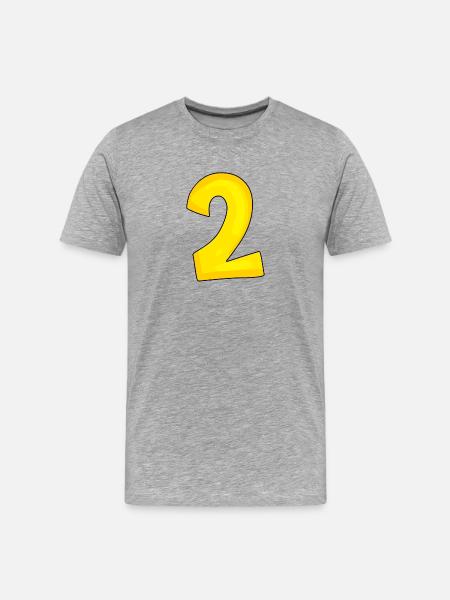 2 jaune - T-shirt bio Premium Homme - gris chiné