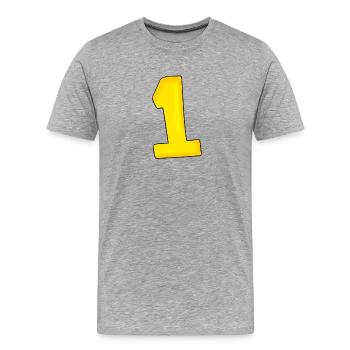 1 jaune - T-shirt bio Premium Homme - gris chiné - Devant - Damien (186cm)