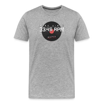 Pure Vinyle - Disque - T-shirt bio Premium Homme - gris chiné - Devant - Damien (186cm)