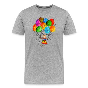 Lebe Liebe Lache Leichtigkeit - Männer Premium Bio T-Shirt - Grau meliert - Vorne - Damien (186cm)