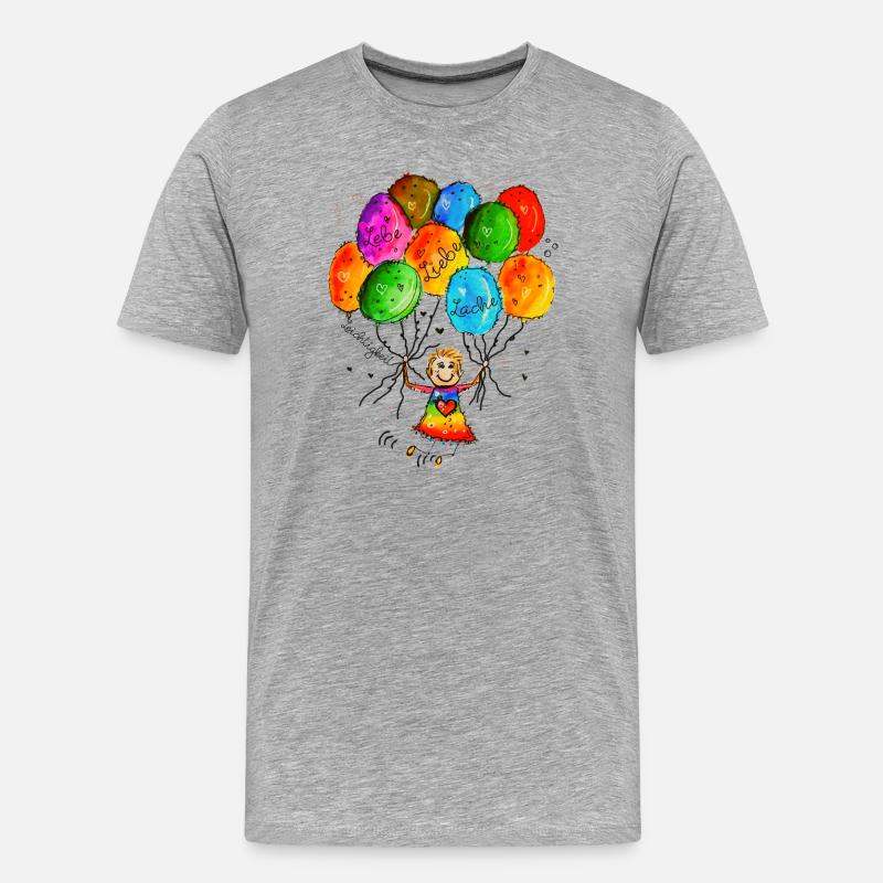Lebe Liebe Lache Leichtigkeit - Männer Premium Bio T-Shirt - Grau meliert