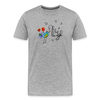 Oh la la laugh - Men's Premium Organic T-Shirt - heather grey - Front - Damien (186cm)