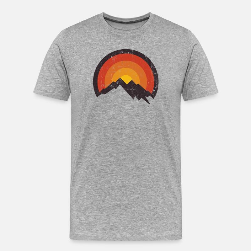 Sunset Mountain Arc - Männer Premium Bio T-Shirt - Grau meliert