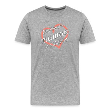 Meilleure Maman du Monde - T-shirt bio Premium Homme - gris chiné - Devant - Damien (186cm)