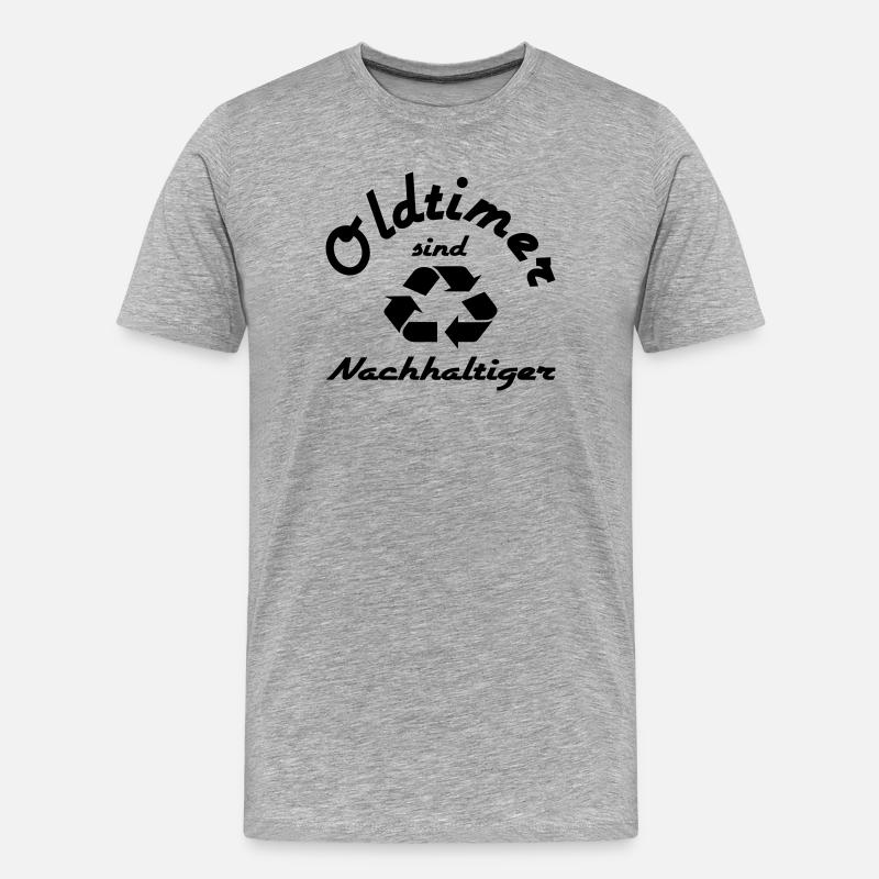 Oldtimer sind Nachhaltiger - Männer Premium Bio T-Shirt - Grau meliert