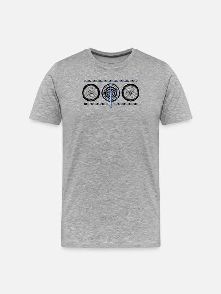 Räder Kurbel Fahrrad - Männer Premium Bio T-Shirt - Grau meliert