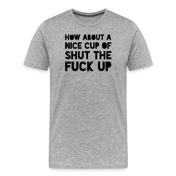 Déclaration sarcastique drôle - T-shirt bio Premium Homme - gris chiné - Devant - Damien (186cm)