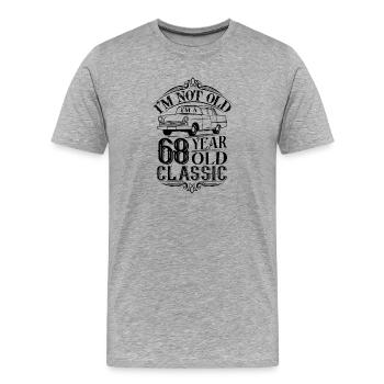 68. Geburtstag Klassiker Oldtimer - Männer Premium Bio T-Shirt - Grau meliert - Vorne - Damien (186cm)