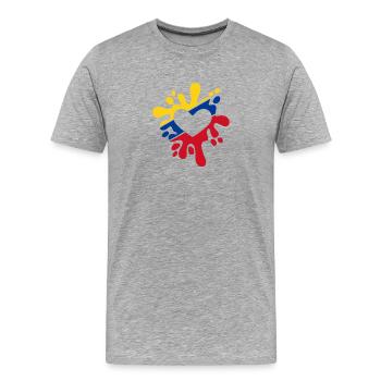 Colombie - T-shirt bio Premium Homme - gris chiné - Devant - Damien (186cm)