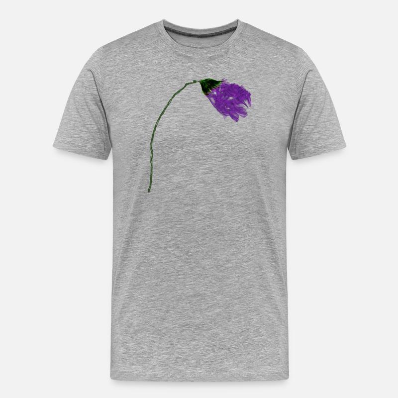 Fleur de violette à surface abstraite - T-shirt bio Premium Homme - gris chiné