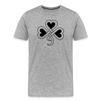 Celtic clover vector shade - Men's Premium Organic T-Shirt - heather grey - Front - Damien (186cm)