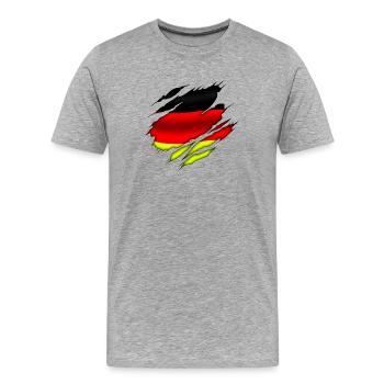 ALLEMAGNE - Allemagne - Allemagne - T-shirt bio Premium Homme - gris chiné - Devant - Damien (186cm)