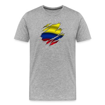 Colombie - T-shirt bio Premium Homme - gris chiné - Devant - Damien (186cm)