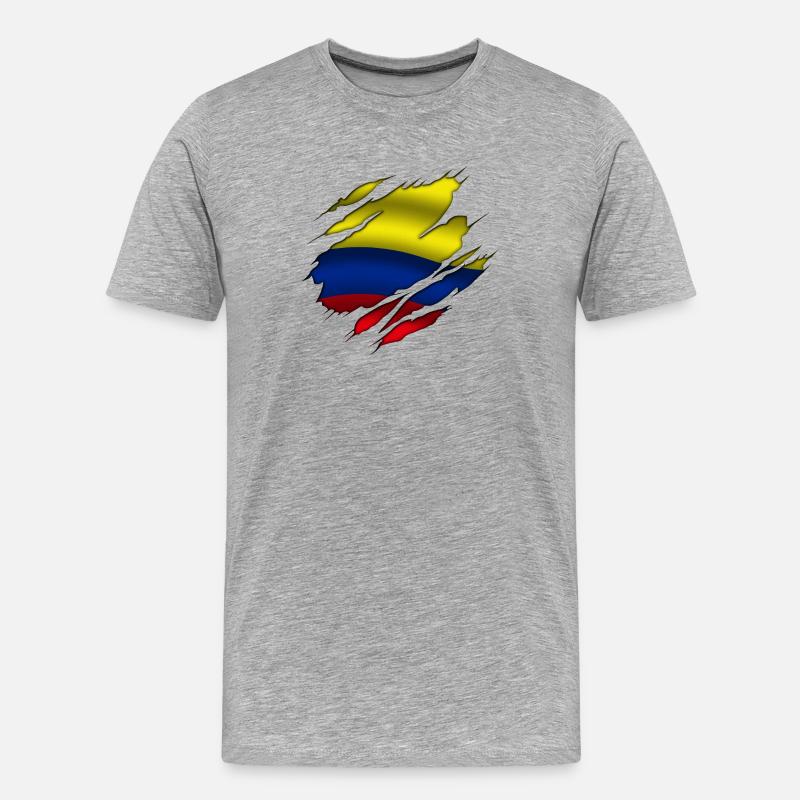 Kolumbien - Männer Premium Bio T-Shirt - Grau meliert