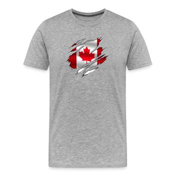 Canada (Canada) - T-shirt bio Premium Homme - gris chiné - Devant - Damien (186cm)